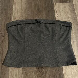 Zara Gray Strapless Top with Bow